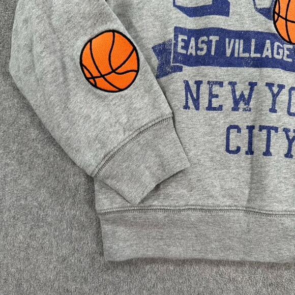 Crewcuts J.Crew New York City Sweatshirt Boys Small 6/7 Gray Basketball Pullover - Picture 2 of 9